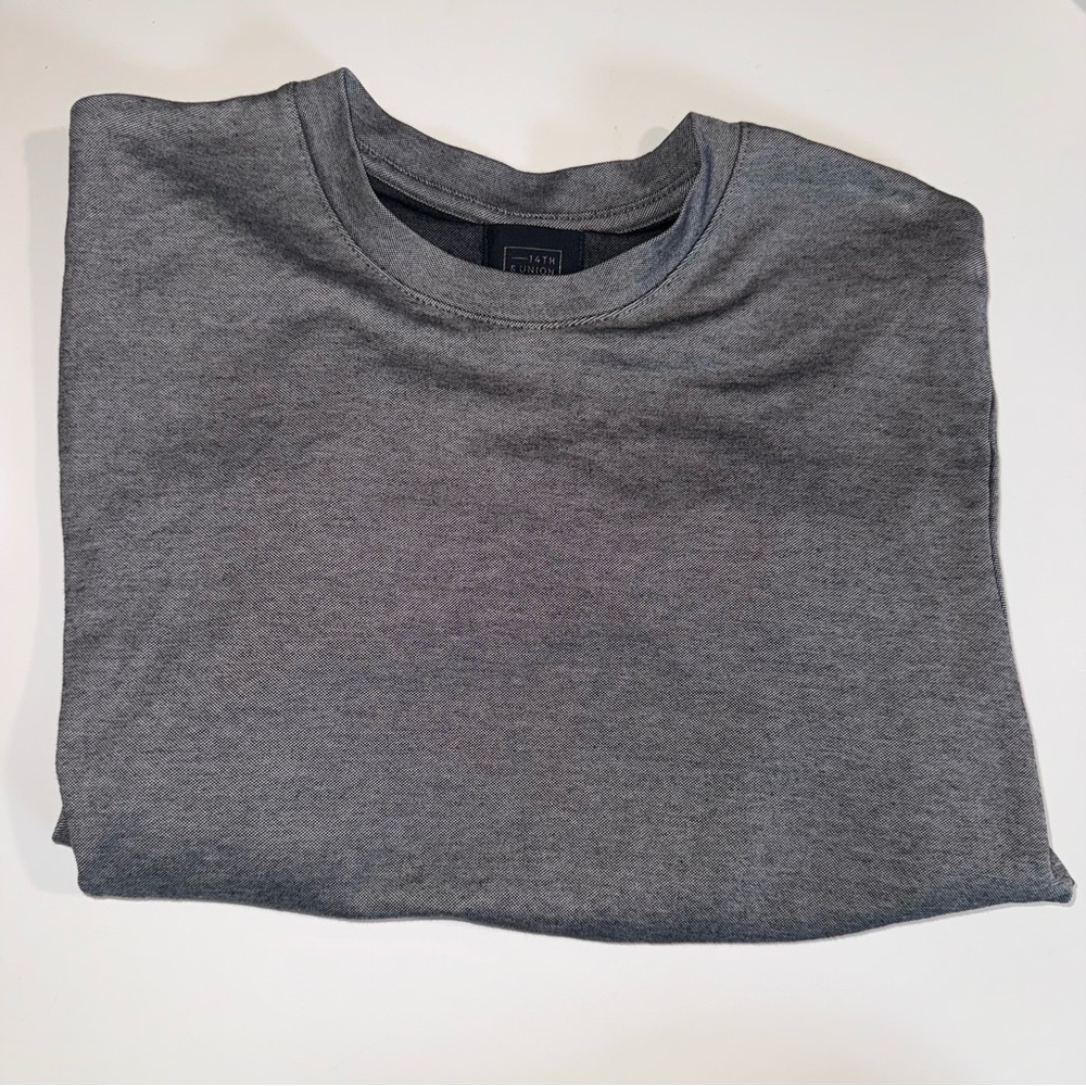 14th & Union Grey cotton crew men’s neck shirt